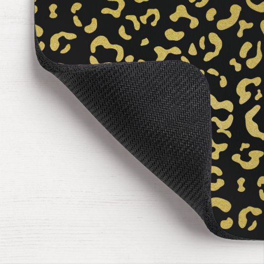 Gold Leopard, Gold Glitzer, Leopard Muster Mousepad (Ecke)