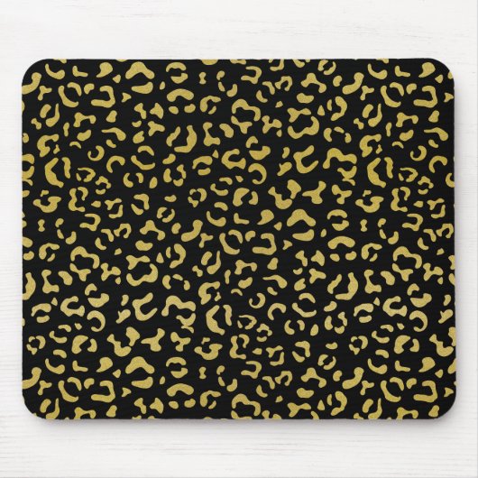 Gold Leopard, Gold Glitzer, Leopard Muster Mousepad (Vorne)