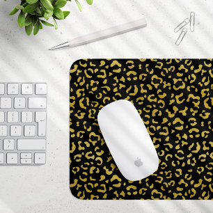 Gold Leopard, Gold Glitzer, Leopard Muster Mousepad