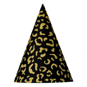 Gold Leopard, Gold Glitzer, Leopard Muster Partyhütchen