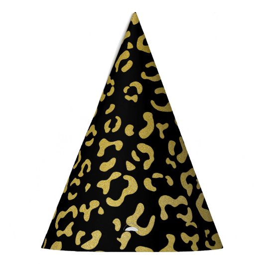 Gold Leopard, Gold Glitzer, Leopard Muster Partyhütchen (Links)