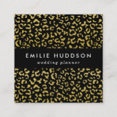Gold Leopard, Gold Glitzer, Leopard Muster Quadratische Visitenkarte (Vorderseite)