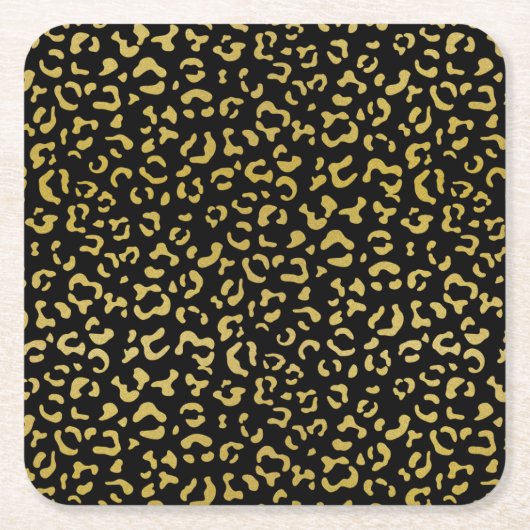 Gold Leopard, Gold Glitzer, Leopard Muster Rechteckiger Pappuntersetzer (Vorderseite)