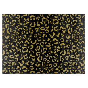 Gold Leopard, Gold Glitzer, Leopard Muster Schneidebrett