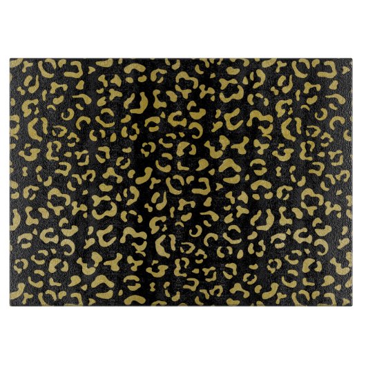 Gold Leopard, Gold Glitzer, Leopard Muster Schneidebrett (Vorderseite)