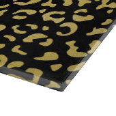 Gold Leopard, Gold Glitzer, Leopard Muster Schneidebrett (Ecke)
