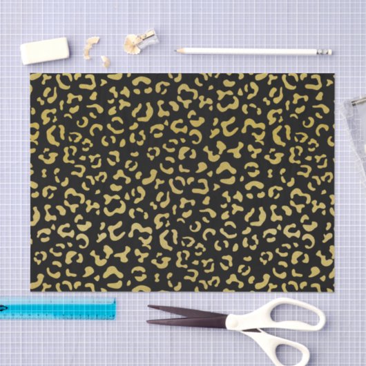 Gold Leopard, Gold Glitzer, Leopard Muster Seidenpapier (Handwerk)