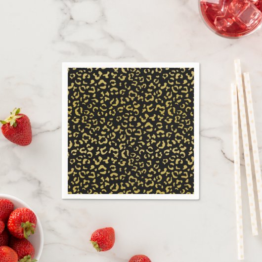 Gold Leopard, Gold Glitzer, Leopard Muster Serviette (Beispiel)