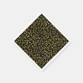Gold Leopard, Gold Glitzer, Leopard Muster Serviette (Ecke)
