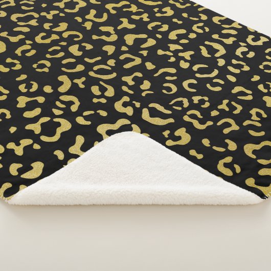 Gold Leopard, Gold Glitzer, Leopard Muster Sherpadecke (3/4)