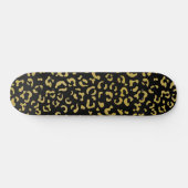 Gold Leopard, Gold Glitzer, Leopard Muster Skateboard (Horizontal)
