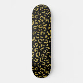 Gold Leopard, Gold Glitzer, Leopard Muster Skateboard (Vorderseite)