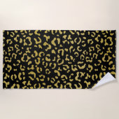 Gold Leopard, Gold Glitzer, Leopard Muster Strandtuch (Vorderseite)