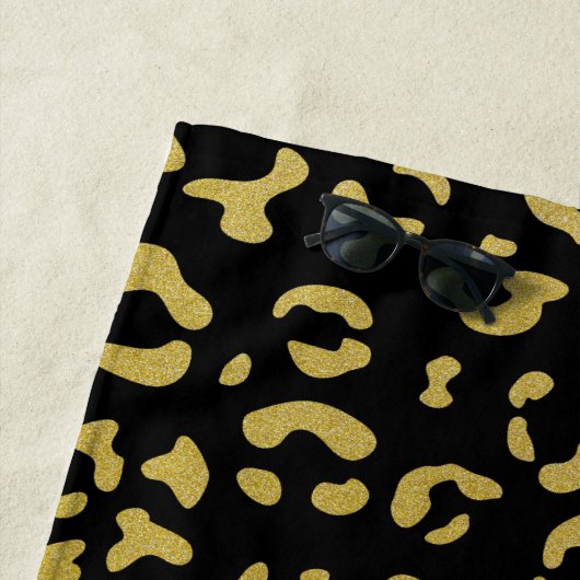 Gold Leopard, Gold Glitzer, Leopard Muster Strandtuch (Beispiel)