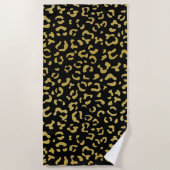 Gold Leopard, Gold Glitzer, Leopard Muster Strandtuch (Vorderseite)