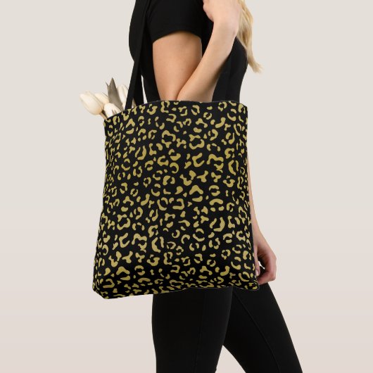 Gold Leopard, Gold Glitzer, Leopard Muster Tasche (Von Nahem)