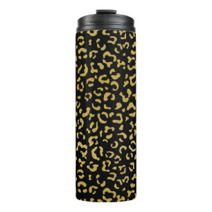 Gold Leopard, Gold Glitzer, Leopard Muster Thermosbecher