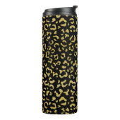 Gold Leopard, Gold Glitzer, Leopard Muster Thermosbecher (Nach links gedreht)