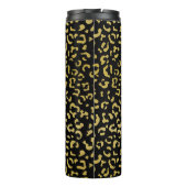 Gold Leopard, Gold Glitzer, Leopard Muster Thermosbecher (Rückseite)