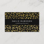 Gold Leopard, Gold Glitzer, Leopard Muster Visitenkarte (Vorderseite)