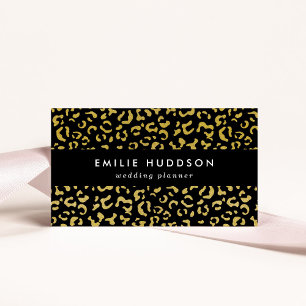 Gold Leopard, Gold Glitzer, Leopard Muster Visitenkarte
