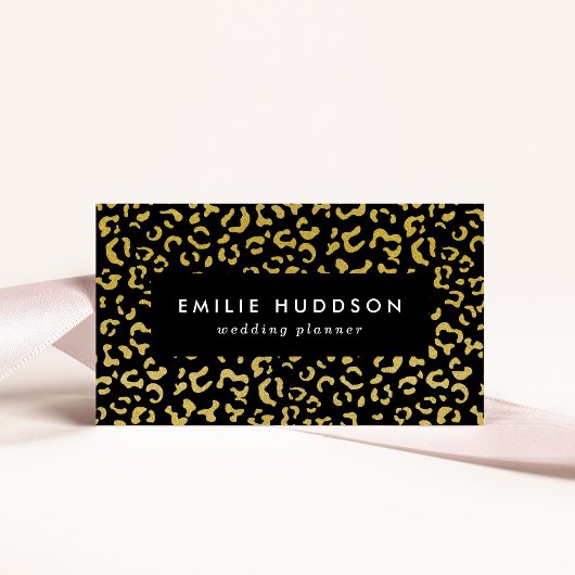 Gold Leopard, Gold Glitzer, Leopard Muster Visitenkarte