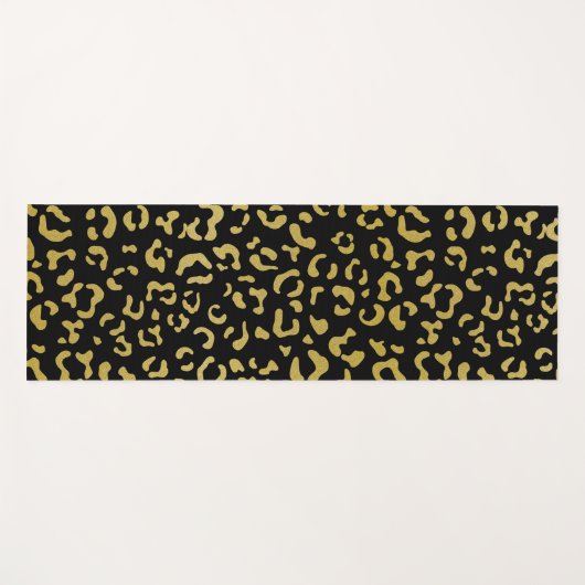 Gold Leopard, Gold Glitzer, Leopard Muster Yogamatte (Vorderseite (Horizontal))