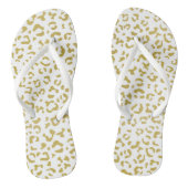 Gold Leopard, Gold Glitzer, Leopard Print Badesandalen (Fußbett)