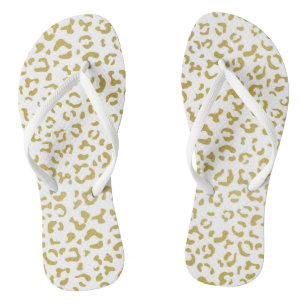 Gold Leopard, Gold Glitzer, Leopard Print Badesandalen