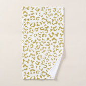 Gold Leopard, Gold Glitzer, Leopard Print Badhandtuch Set (Handtuch)
