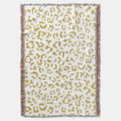 Gold Leopard, Gold Glitzer, Leopard Print Decke (Vorderseite Vertikal)