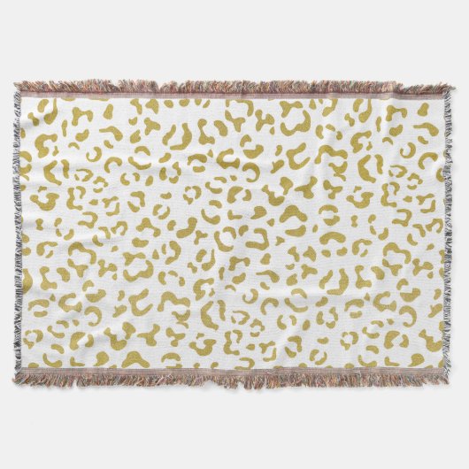 Gold Leopard, Gold Glitzer, Leopard Print Decke (Vorderseite)