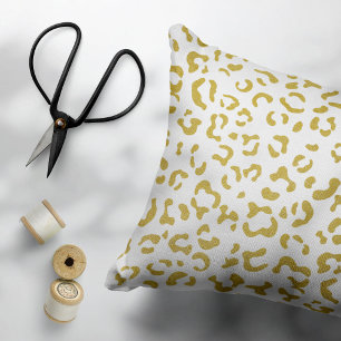 Gold Leopard, Gold Glitzer, Leopard Print Dekokissen