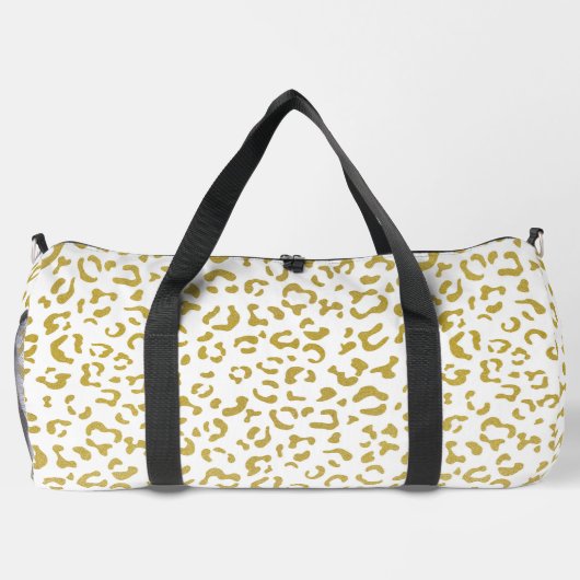Gold Leopard, Gold Glitzer, Leopard Print Duffle Bag (Rückseite)