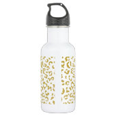 Gold Leopard, Gold Glitzer, Leopard Print Edelstahlflasche (Rückseite)