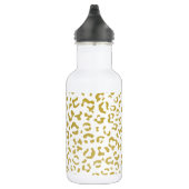 Gold Leopard, Gold Glitzer, Leopard Print Edelstahlflasche (Rechts)