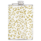 Gold Leopard, Gold Glitzer, Leopard Print Flachmann (Vorderseite)