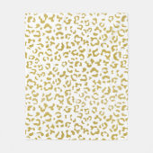 Gold Leopard, Gold Glitzer, Leopard Print Fleecedecke (Vorderseite)