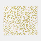 Gold Leopard, Gold Glitzer, Leopard Print Fleecedecke (Vorderseite (Horizontal))