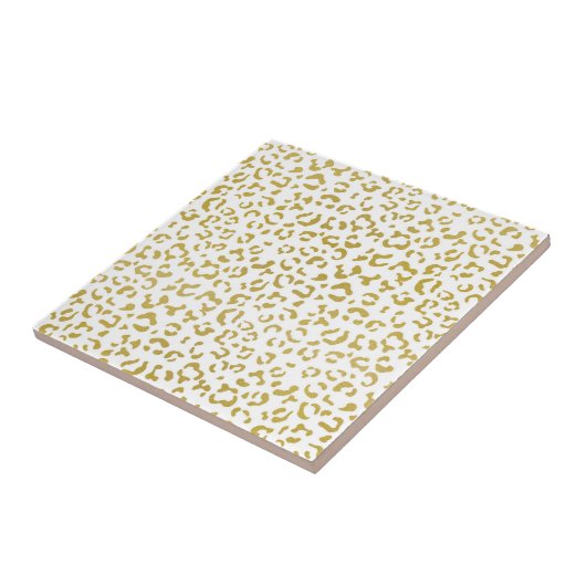 Gold Leopard, Gold Glitzer, Leopard Print Fliese (Seite)