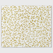 Gold Leopard, Gold Glitzer, Leopard Print Geschenkpapier (Flach)