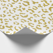 Gold Leopard, Gold Glitzer, Leopard Print Geschenkpapier (Ecke)