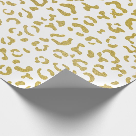 Gold Leopard, Gold Glitzer, Leopard Print Geschenkpapier (Ecke)