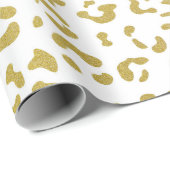 Gold Leopard, Gold Glitzer, Leopard Print Geschenkpapier (Rolleneckpunkt)