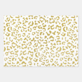Gold Leopard, Gold Glitzer, Leopard Print Geschenkpapier Set (Vorderseite 3)