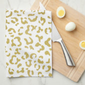 Gold Leopard, Gold Glitzer, Leopard Print Geschirrtuch (Viertel Falte)