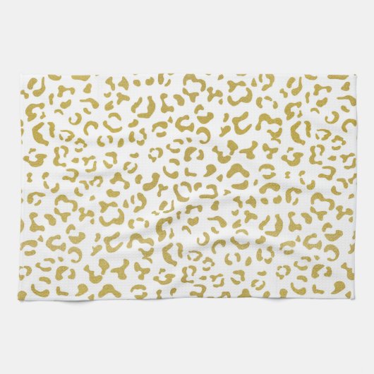 Gold Leopard, Gold Glitzer, Leopard Print Geschirrtuch (Horizontal)