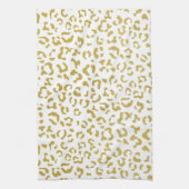Gold Leopard, Gold Glitzer, Leopard Print Geschirrtuch (Vertikal)