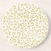 Gold Leopard, Gold Glitzer, Leopard Print Getränkeuntersetzer (Vorne)