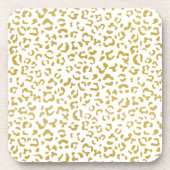 Gold Leopard, Gold Glitzer, Leopard Print Getränkeuntersetzer (Vorderseite)